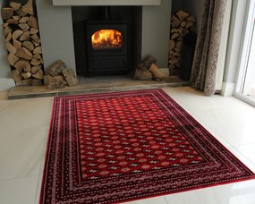 Koberec Abu Dhabi 6276 RED – červený vzorovaný obdĺžnik Rozmer: 200x290 cm