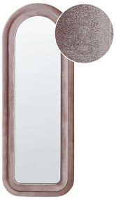 Nástenné zamatové zrkadlo 60 x 160 cm ružové CULAN Beliani