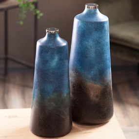 Dekoratívna sklenená váza CAREN 27x10x34 CM MODRÁ