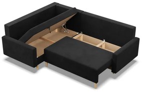 Rohová rozkladacia sedačka BLANK Comfort ľavá, čierna
