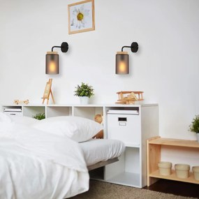 Toolight Toolight, nástenné svietidlo 1xE27, APP1814-1W, čierna-dymové sklo, OSW-00664