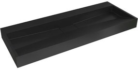 CERANO - Umývadlo z liateho mramoru Vita - nástenné aj na dosku - čierna matná - 120x46 cm, CER-CER-479890