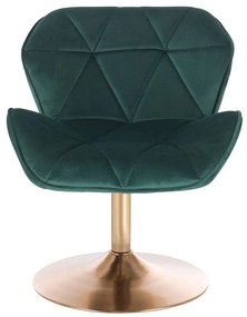 LuxuryForm DESIGN Stolička MILANO VELUR na zlatom tanieri - zelená
