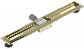 Mexen Flat nerezový sprchový žľab 70 cm - telo žľabu bez krytu, zlatá, 1515070