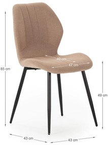 Jedálenská stolička v lososovej farbe v súprave 4 ks Milu – Marckeric