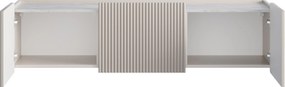 Závesný TV stolík Malmi 150 cm - kašmírová / crema bianca / zlatá