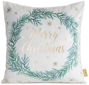 VIANOČNÁ DEKORAČNÁ OBLIEČKA NA VANKÚŠ MERRY1 45X45 CM VZOROVANÁ