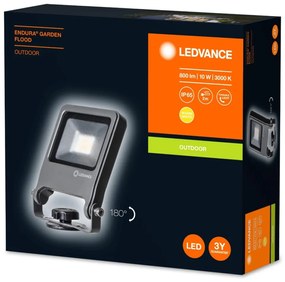 LED reflektor 10W 800lm 3000K Teplá IP65 Sivá LEDVANCE GARDEN Flood Endura Drivable