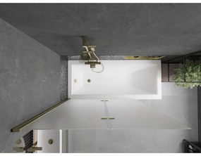 Mexen Castor, vaňová zástena 2-krídlová 120 x 150 cm, otočné krídlo, 6 mm námraza sklo, zlatý profil, 892-120-002-50-30