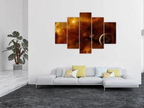 Obraz - Planéty s hmlovinou (150x105 cm)