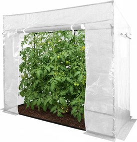 Garden Line Biely skleník na paradajky 200 x 77 x 168/146 cm
