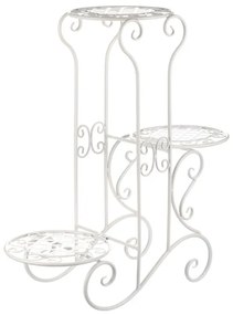 Autronic BONTEC Stojan na kvety - kovový, 3 poschodia, biely lak Farba: Biela