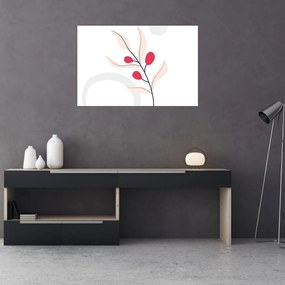 Obraz - Ružová florálna abstrakcia N⁰3 (90x60 cm)
