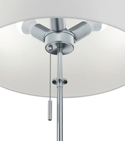 Stojacia lampa v striebornej farbe s textilným tienidlom (výška 180 cm) Lyon – Trio