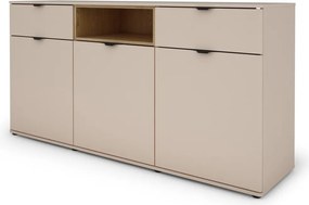 Široká komoda Avola, 180 cm, béžová kašmír/dub cremona