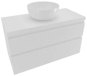 Kúpeľňová skrinka 2 zásuvková s krycou doskou Naturel Savona 98x53x44, 8 cm biela lesk SAVONA2100BID, 1 ks