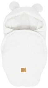 Biela detská zavinovačka z materiálu buklé 45x80 cm – Meowbaby