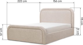 Dvojlôžková čalúnená posteľ Ovoid 140x200 s úložným priestorom béžová