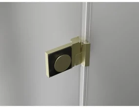 Mexen Lunar-B, pravostranný výklopný sprchový kút 90 x 80 cm, 8mm číre sklo, zlatý kartáčovaný - 832-090-080-55-00-P