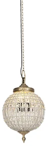 Závesné svietidlo v štýle Art Deco s krištáľom a zlatom 35 cm - Kasbah