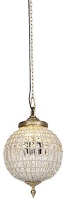 Závesné svietidlo v štýle Art Deco s krištáľom a zlatom 35 cm - Kasbah