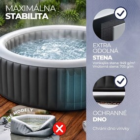 Nafukovacia vírivka OASIS pre 6 osôb, okrúhla, čierna Casaria
