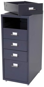 Zásuvková skrinka Boston T851 - 69x28x41cm, 5 zásuviek - tmavo sivá