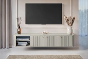 Závesný TV stolík Vespera 3D 187 cm - kašmírová / zlatá