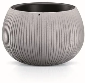Prosperplast Obal na kvetináč s vložkou Bowl šedý, varianta 23,8 cm