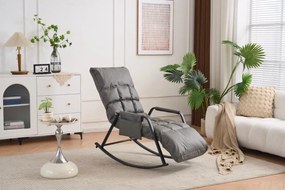 Hojdacie kreslo s 5-stupňovým nastavením, polstrované, šedé