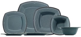 24-dielna jedálenská súprava, modrá/porcelán