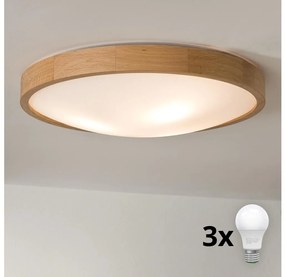 Brilagi - LED Stropné svietidlo CARVALHO SLIM 3xE27/60W/230V dub pr. 47 cm 8590828606796
