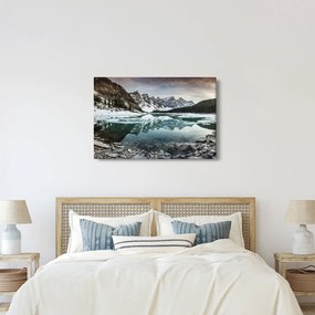 Obraz - jazero v zime (90x60 cm)