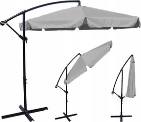 TRENDIE Záhradný slnečník Summer -  svetlo sivý 300 cm