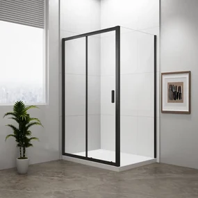 Polysan Polysan, EASY BLACK sprchové dvere 1100mm, číre sklo, EL1115B