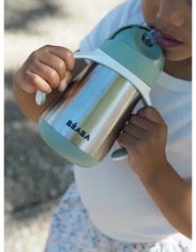 Beaba - Termoizolačný hrnček so slamkou 250 ml zelená