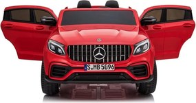 LEAN CARS Elektrické autíčko Mercedes GLC 63S LED MP3 červené lakované