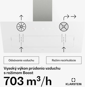 Klarstein SleekAir digestor | A+++ | 717 m³/h | dotykové ovládanie | LED | 90 cm
