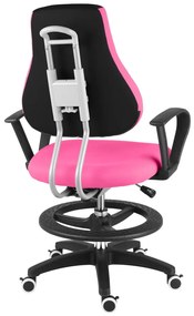 Detská rastúca stolička Neoseat KINDER — látka, čierna / ružová