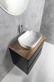 Aqualine Aqualine, ALTAIR skrinka s doskou 68 cm, čierna mat/dub emporio, AI670-01