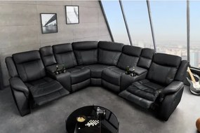 Rohová sedacia súprava Relax 47590 Hollywood - Čierna  - Komfort-nábytok