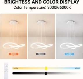 Brilagi - stmievateľný LED luster na lanku INFINITY LED/55W/230V 50x50 cm biely + DO