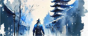 Obraz - Samuraj, aquarel (120x50 cm)