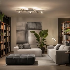 Brilagi - LED prisadený luster MILLA 7xG9/3W/230V čierny chróm/dymové sklo