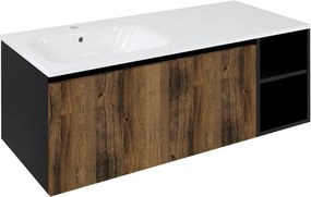 Sapho Sapho, LOREA skrinka 120x46x51,5cm (90+30Pcm), ľavá, dub collingwood/čierna matná, LE090-1935-L-06