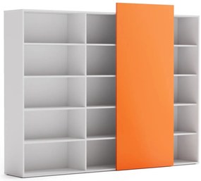 PLAN Skriňa vysoká otvorená dlhá BLOCK White, 2390 x 400 x 1748, oranžová