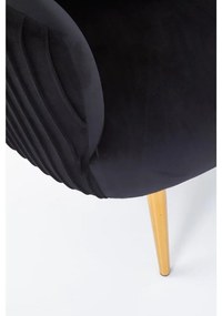 Kreslo Crown, čierna / zlatá