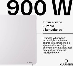 Klarstein Hybridné infračervené kúrenie Wonderbeam | 900 W | 8–16 m² | Moderný dizajn | 60 × 108 cm