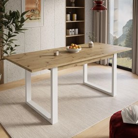 JEDÁLENSKÝ ROZKLADACÍ STÔL PLUTO DUB ARTISAN + BIELY 150 - 198 cm