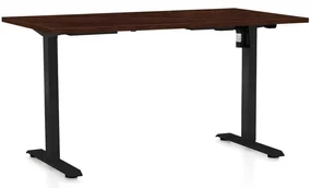 Výškovo nastaviteľný stôl OfficeTech A, 120 x 80 cm, čierna podnož, wenge